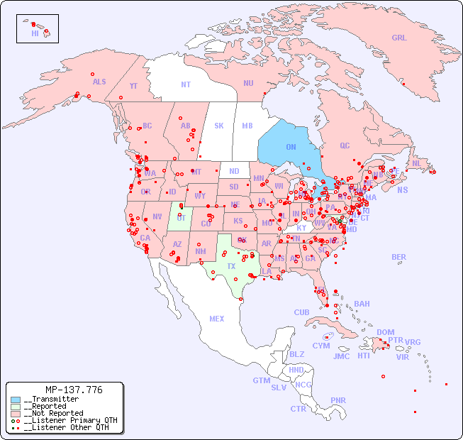 __North American Reception Map for MP-137.776