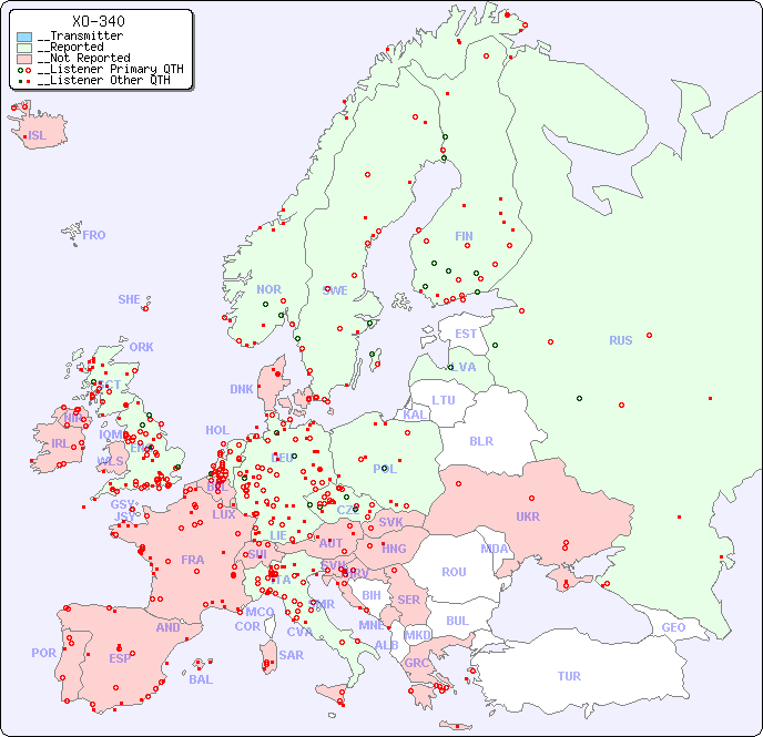 __European Reception Map for XO-340