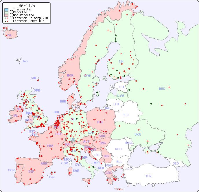 __European Reception Map for BA-1175