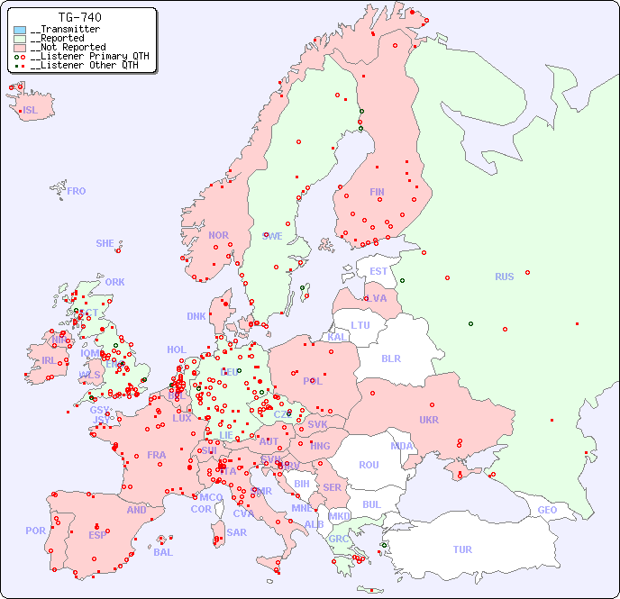 __European Reception Map for TG-740