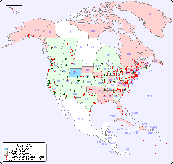 __North American Reception Map for GEY-275