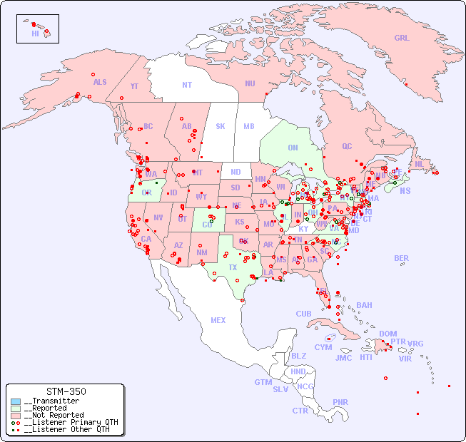 __North American Reception Map for STM-350