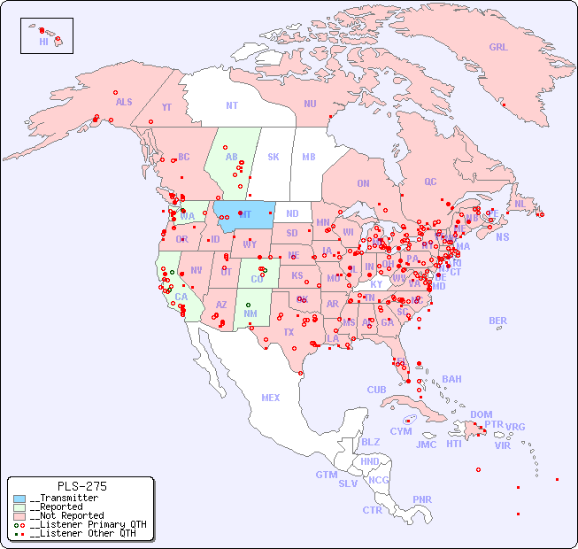 __North American Reception Map for PLS-275