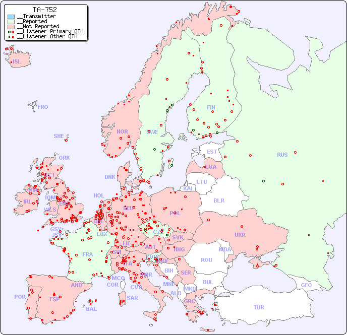 __European Reception Map for TA-752