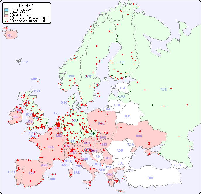 __European Reception Map for LB-452