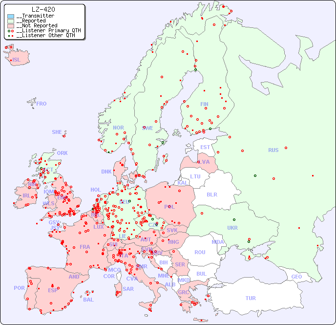 __European Reception Map for LZ-420