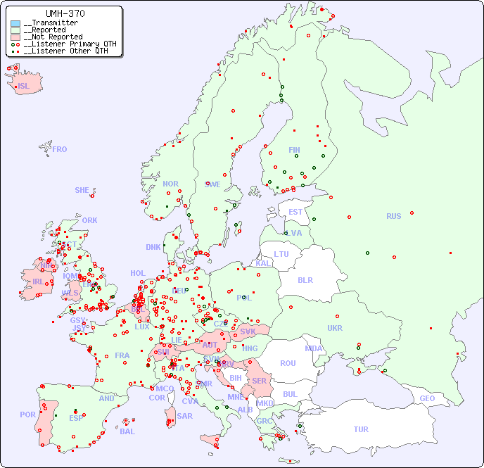 __European Reception Map for UMH-370