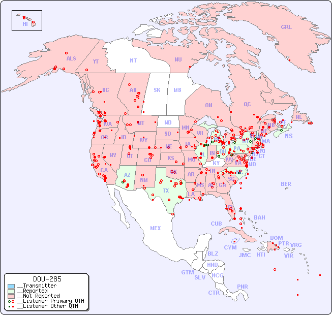 __North American Reception Map for DOU-285