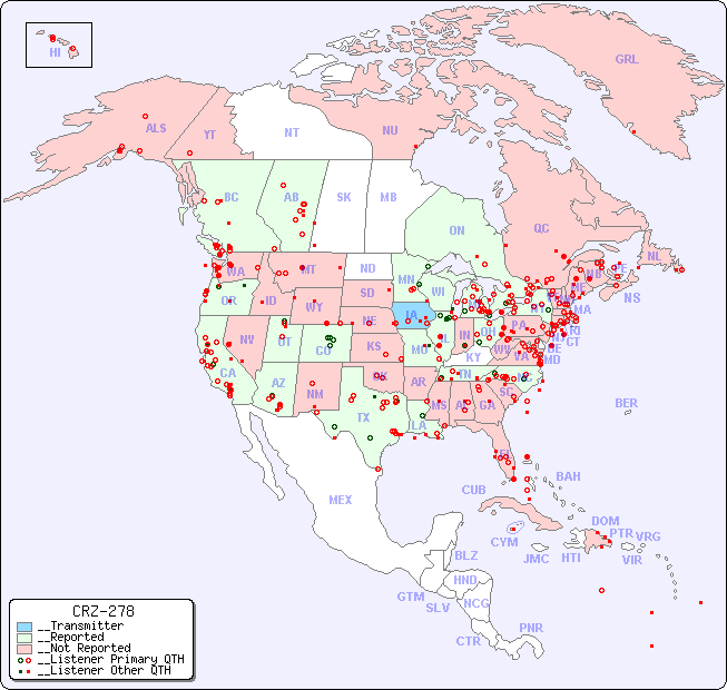 __North American Reception Map for CRZ-278