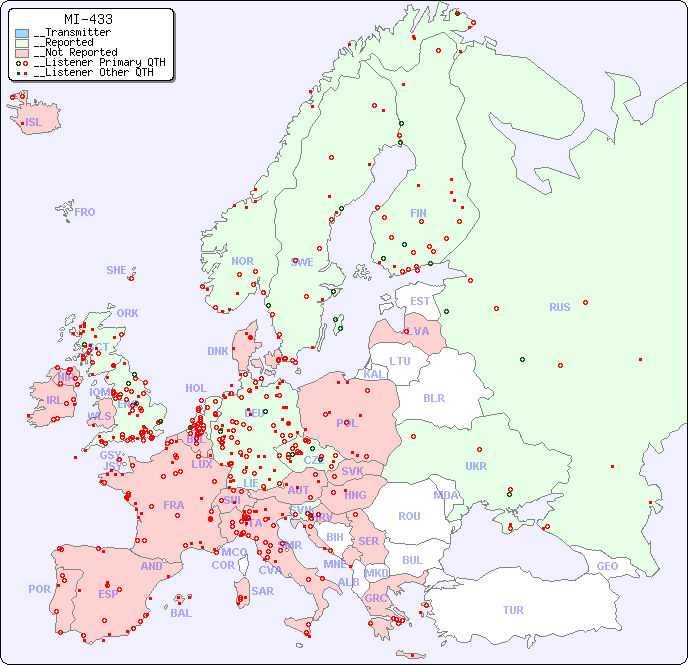 __European Reception Map for MI-433