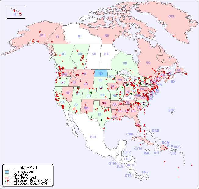 __North American Reception Map for GWR-278