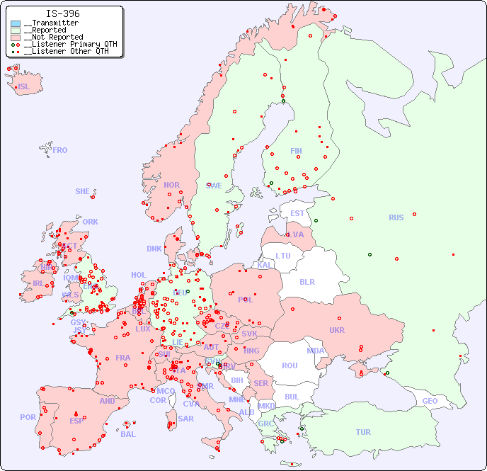 __European Reception Map for IS-396