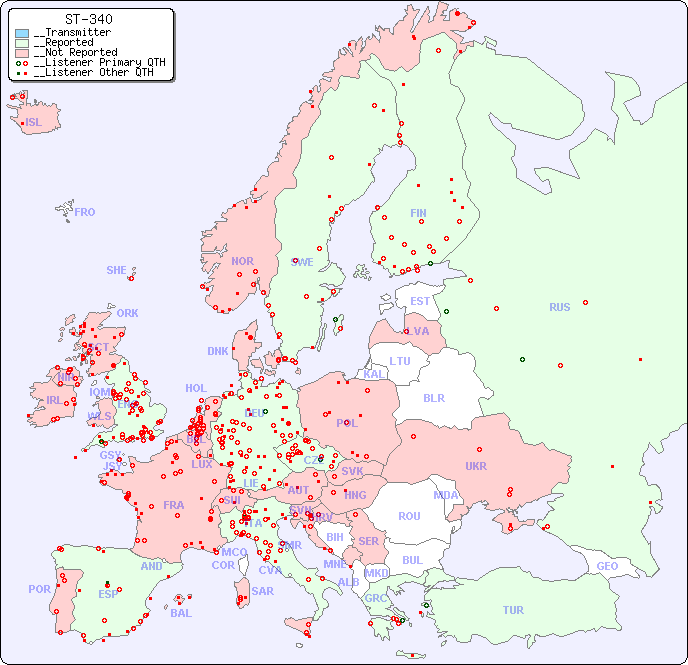 __European Reception Map for ST-340