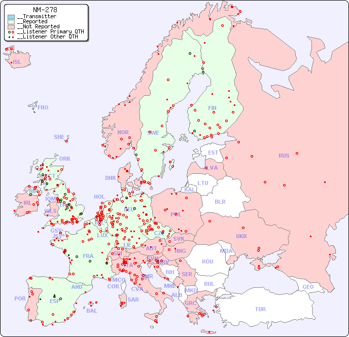 __European Reception Map for NM-278
