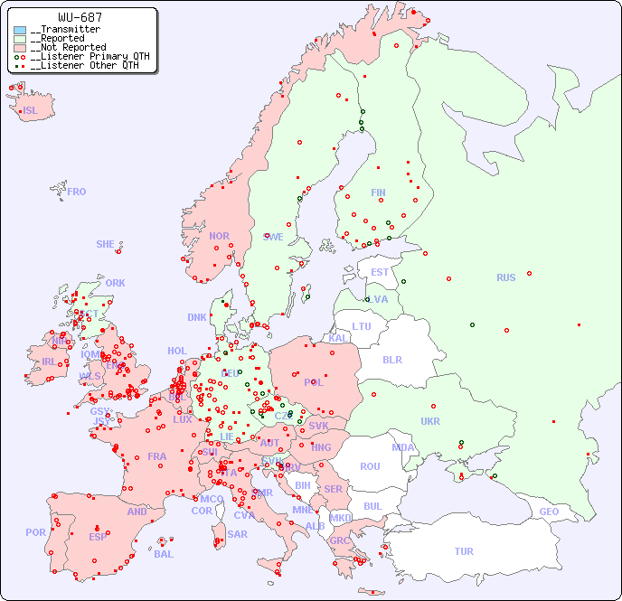 __European Reception Map for WU-687
