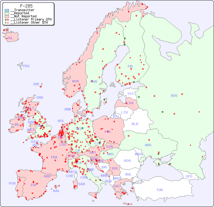 __European Reception Map for F-285