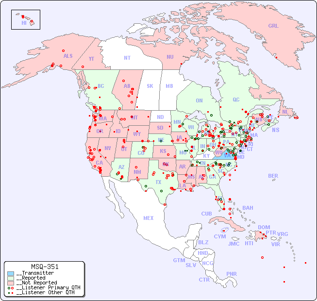__North American Reception Map for MSQ-351