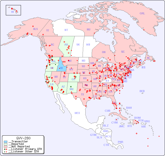 __North American Reception Map for GVV-280