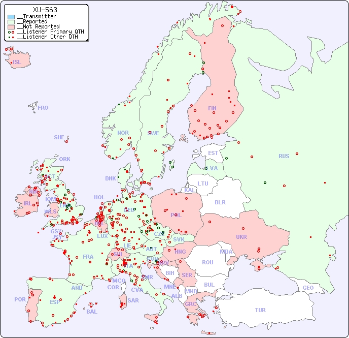 __European Reception Map for XU-563