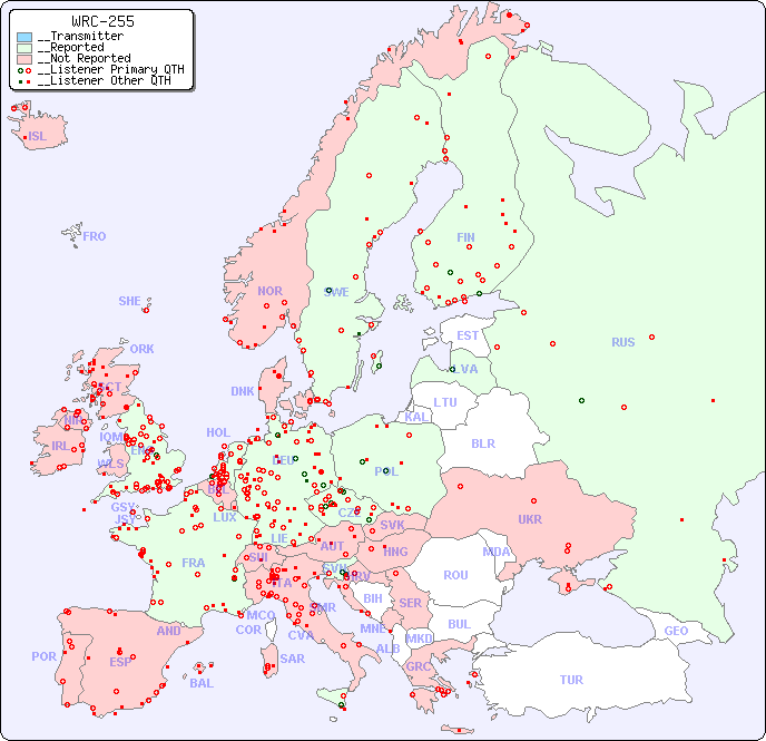 __European Reception Map for WRC-255