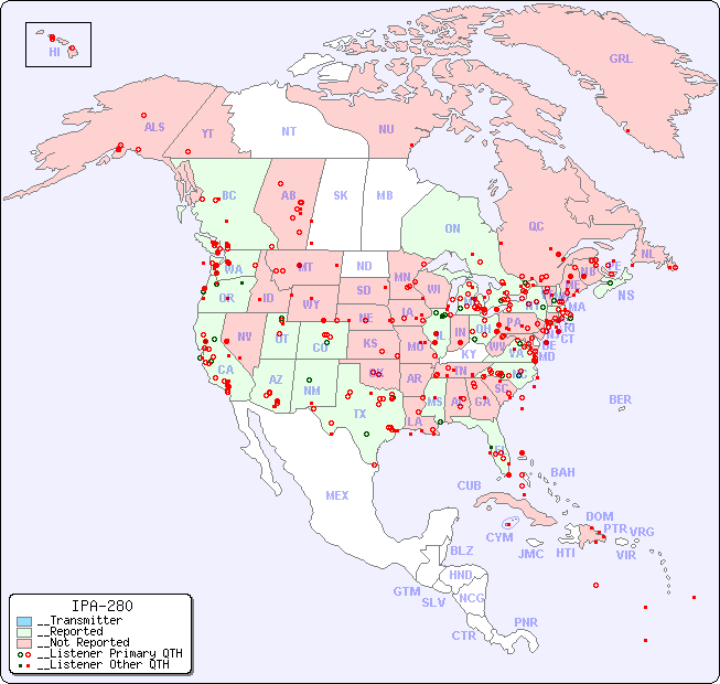 __North American Reception Map for IPA-280