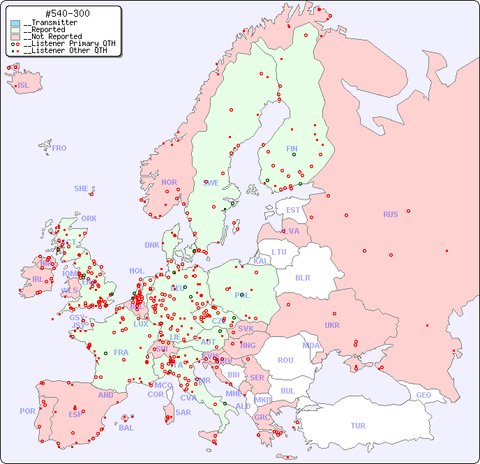 __European Reception Map for #540-300