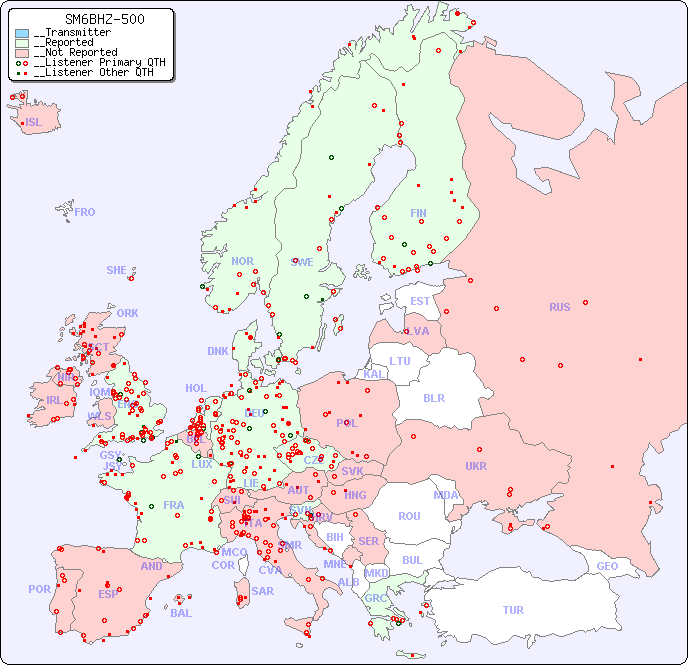 __European Reception Map for SM6BHZ-500