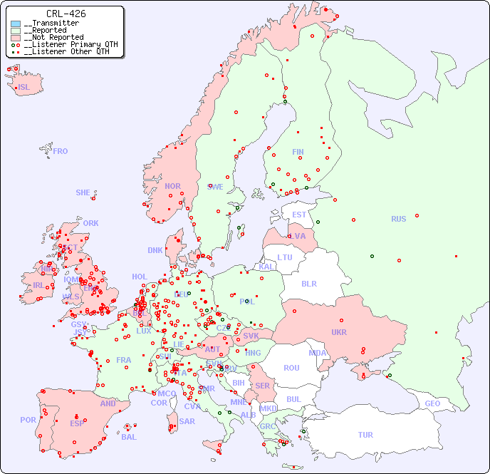 __European Reception Map for CRL-426