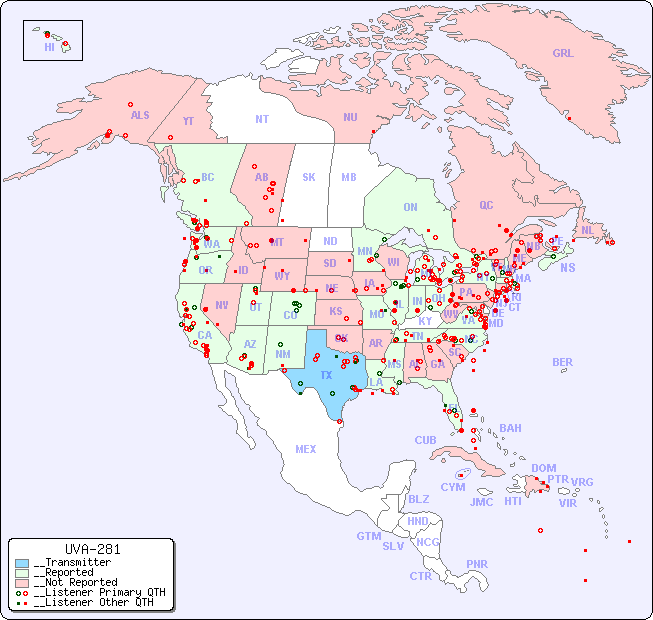 __North American Reception Map for UVA-281