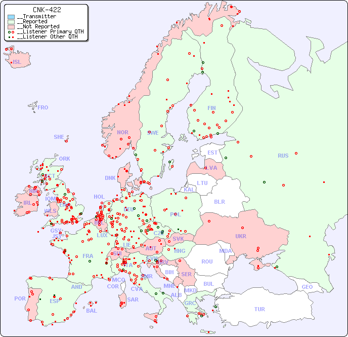 __European Reception Map for CNK-422