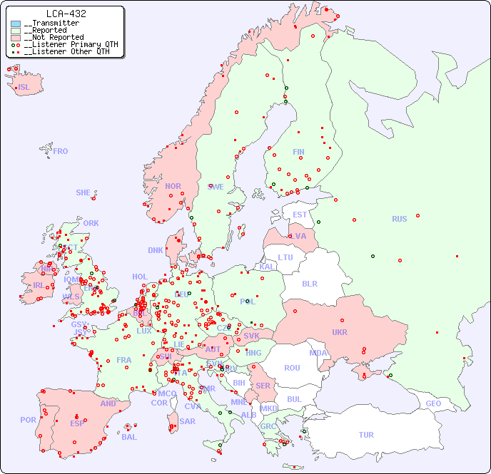 __European Reception Map for LCA-432