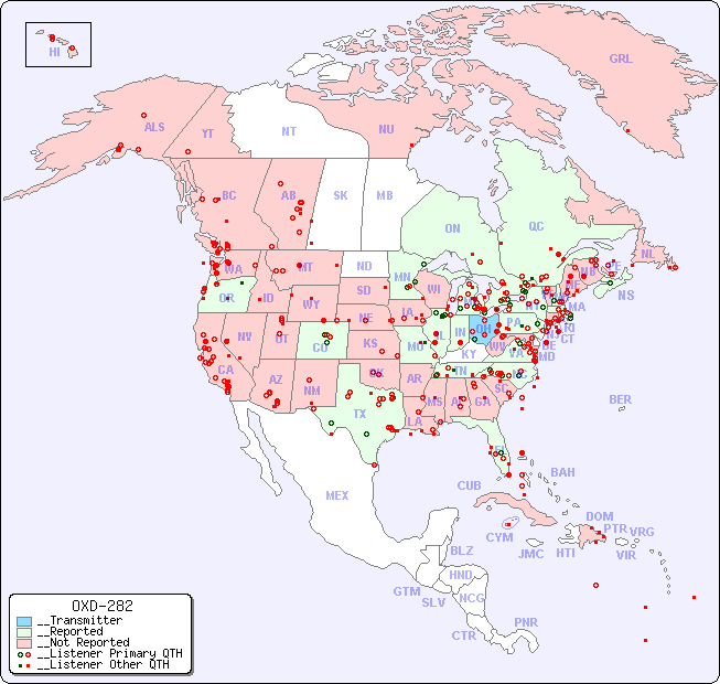__North American Reception Map for OXD-282