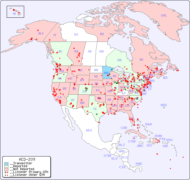 __North American Reception Map for HCD-209