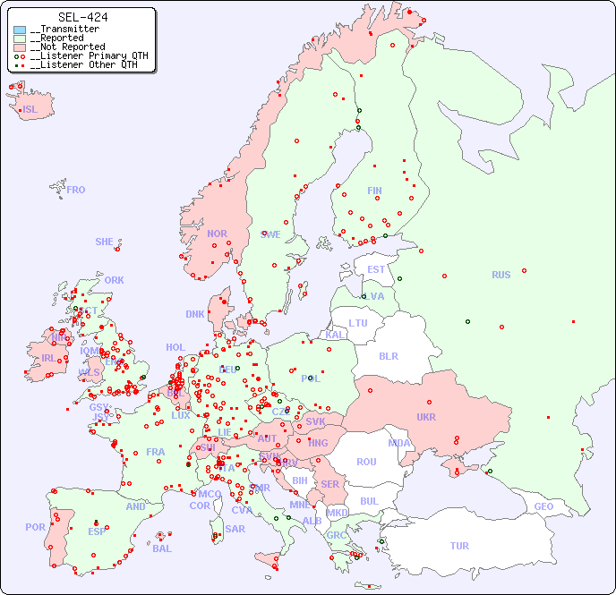 __European Reception Map for SEL-424