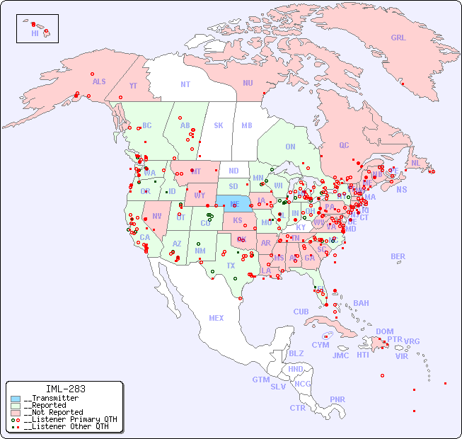 __North American Reception Map for IML-283