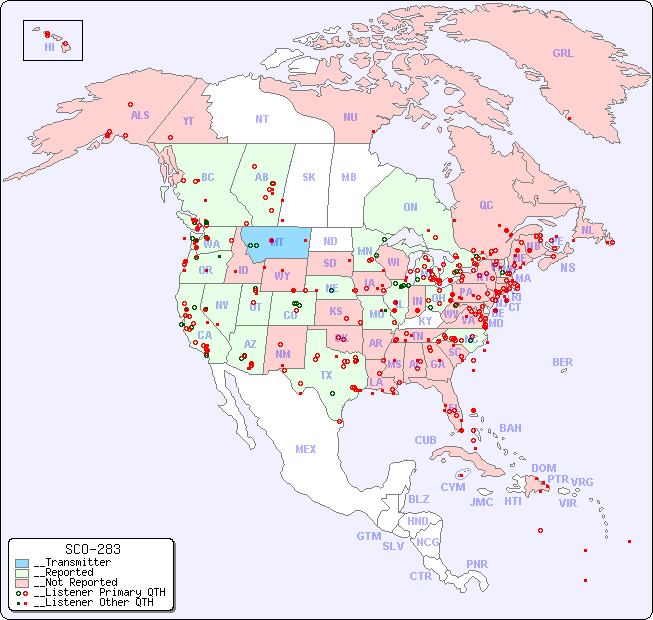 __North American Reception Map for SCO-283