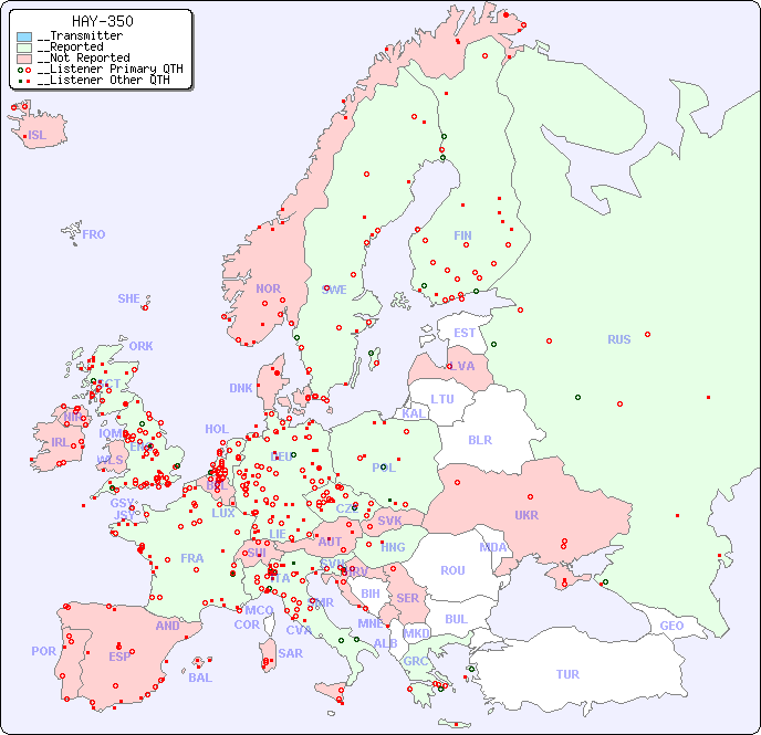 __European Reception Map for HAY-350