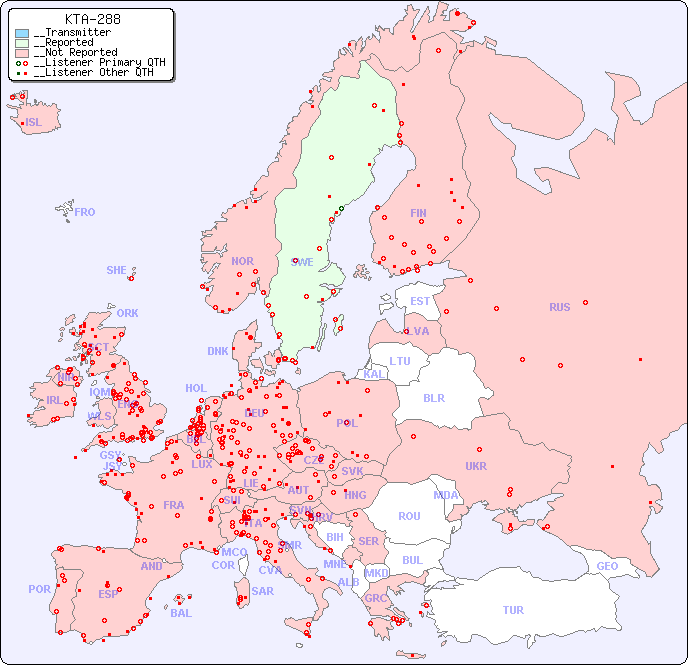 __European Reception Map for KTA-288