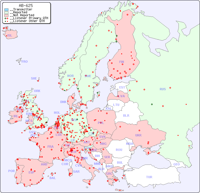 __European Reception Map for AB-625