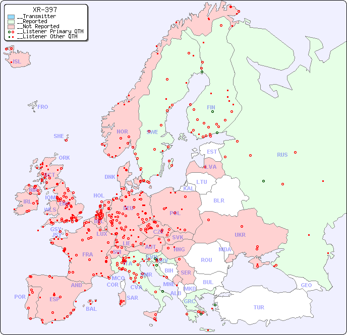 __European Reception Map for XR-397