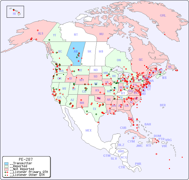 __North American Reception Map for PE-287