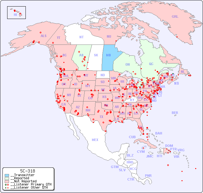 __North American Reception Map for 5C-318