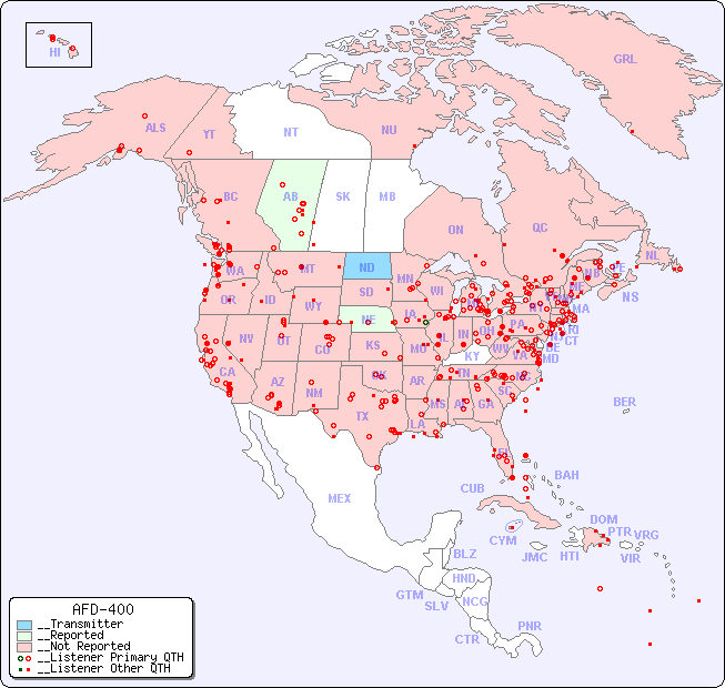 __North American Reception Map for AFD-400