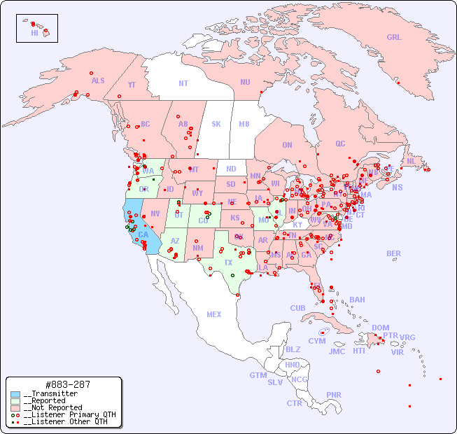 __North American Reception Map for #883-287