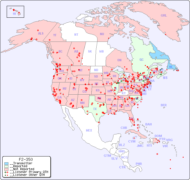 __North American Reception Map for F2-350