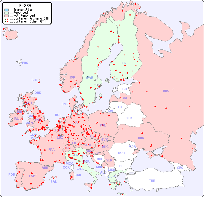 __European Reception Map for B-389