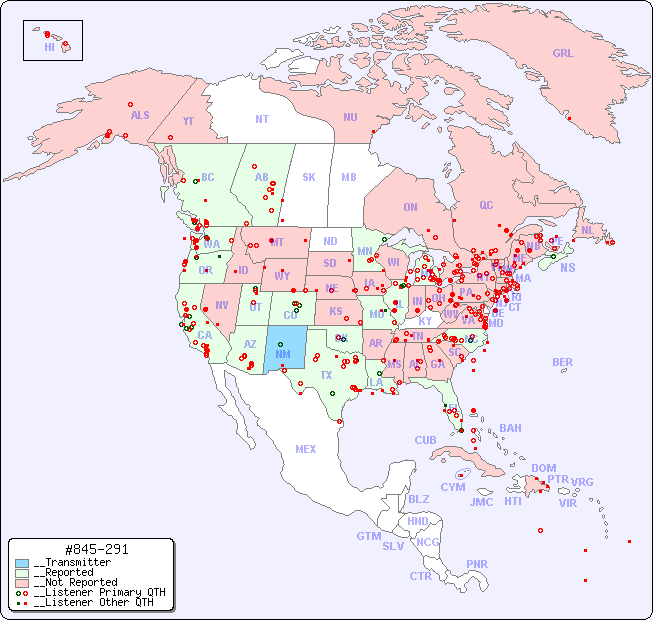 __North American Reception Map for #845-291