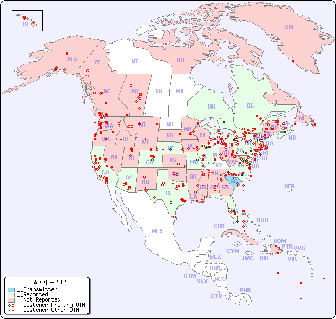 __North American Reception Map for #778-292
