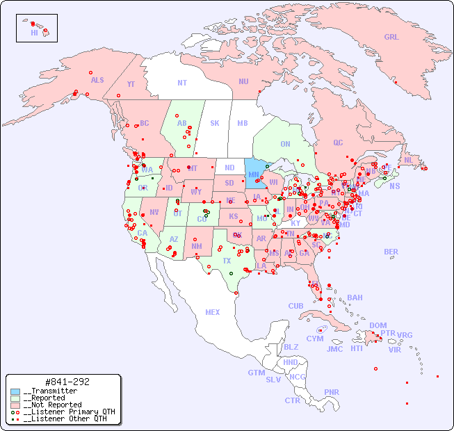 __North American Reception Map for #841-292