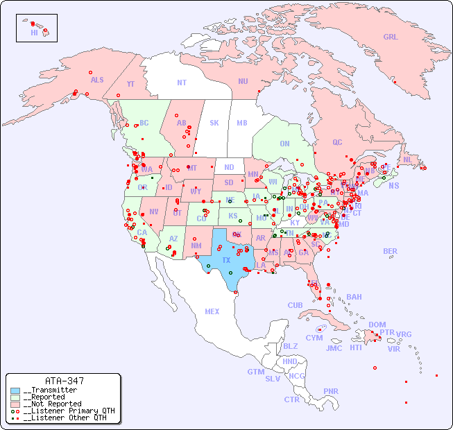 __North American Reception Map for ATA-347